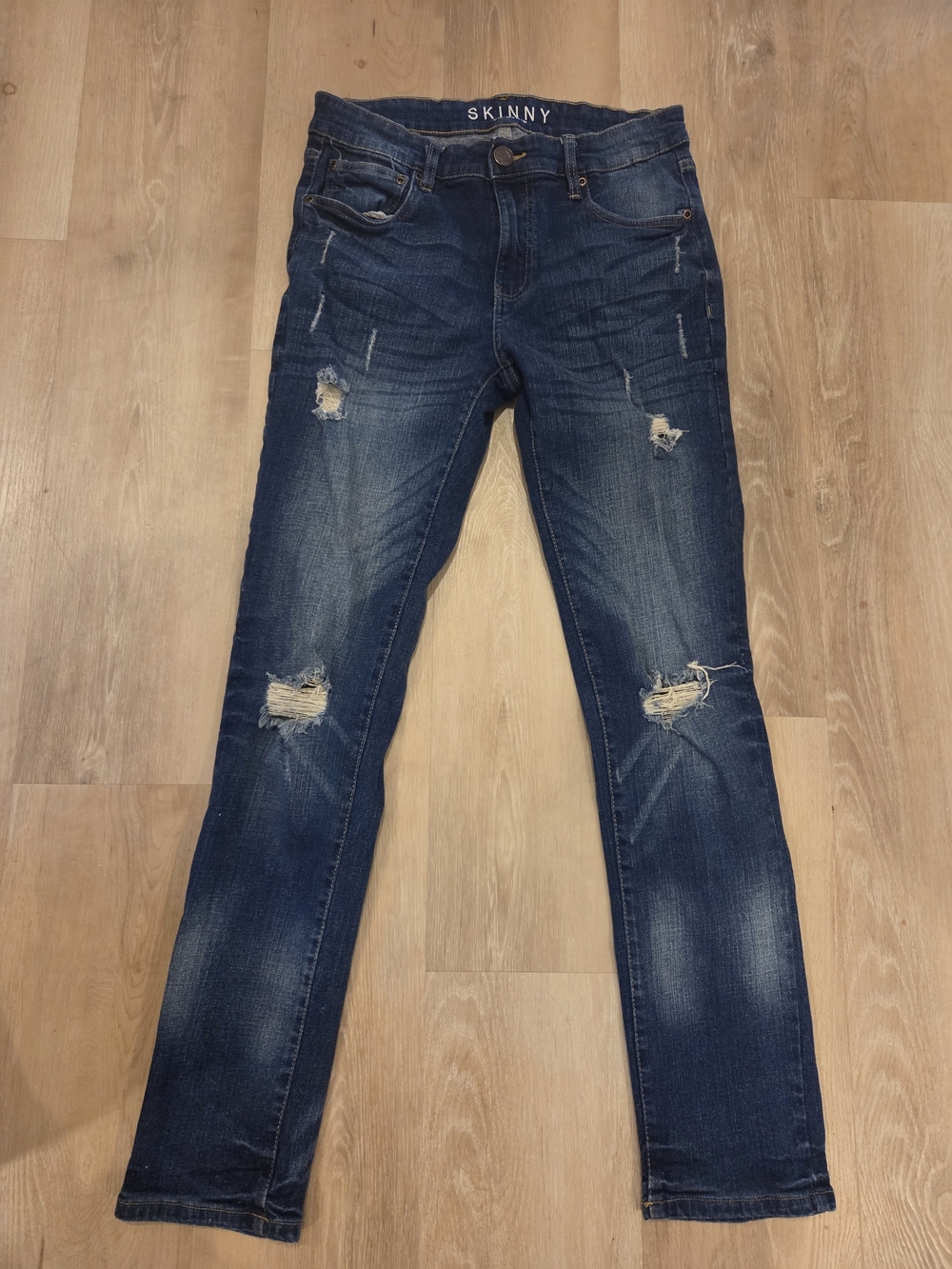 SKINN Navy Blue Distressed Skinny Jeans